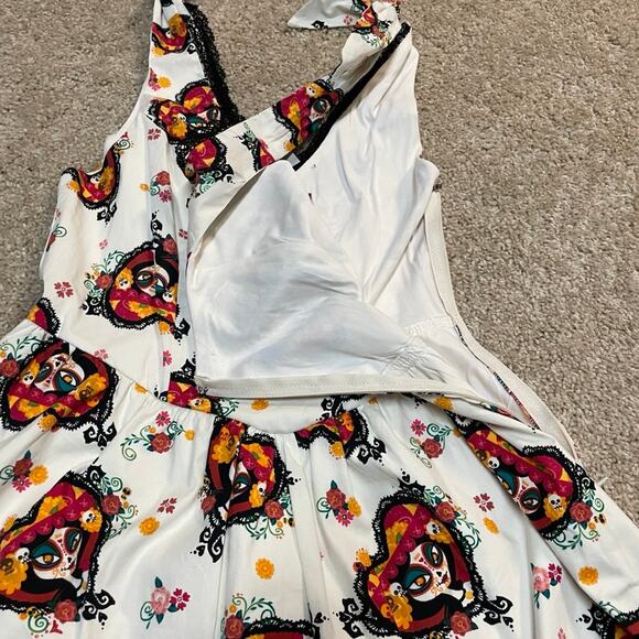 Hot topic The Book Of Life La Muerte print fit and flare dress medium D3 4940 - Picture 8 of 13